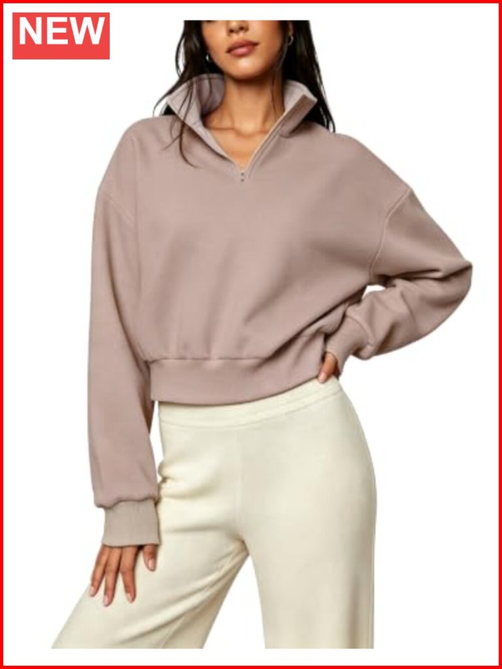 Womens Half Zip Sweatshirt Mock Neck Fleece Quarter Zip Pullover
